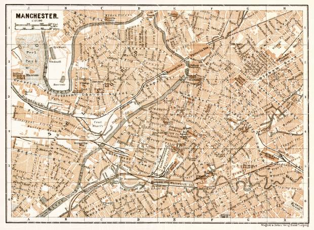 Manchester city map, 1906. Use the zooming tool to explore in higher level of detail. Obtain as a quality print or high resolution image