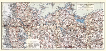 Germany, western provinces of the northwestern part (with Schleswig). General map, 1911