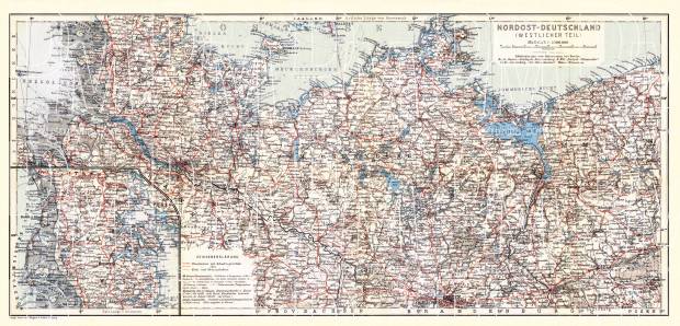 Germany, western provinces of the northwestern part (with Schleswig). General map, 1911. Use the zooming tool to explore in higher level of detail. Obtain as a quality print or high resolution image