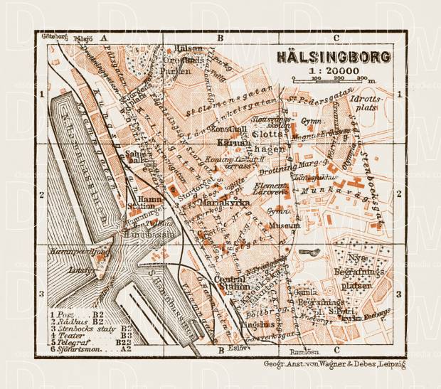 Hälsingborg town plan, 1931. Use the zooming tool to explore in higher level of detail. Obtain as a quality print or high resolution image