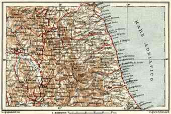 Ancona to Pescara eastern coast map, 1929