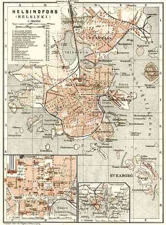 Helsingfors (Helsinki) city map, 1914