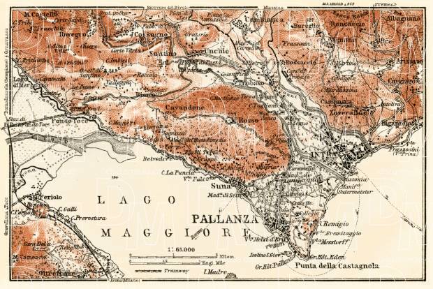 Pallanza and environs map, 1913. Use the zooming tool to explore in higher level of detail. Obtain as a quality print or high resolution image