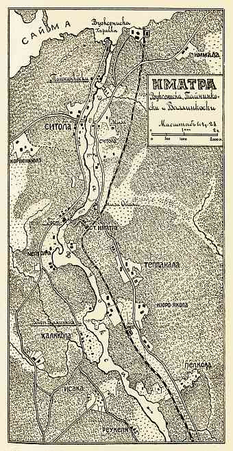 Imatra and nearer environs map (in Russian), 1889