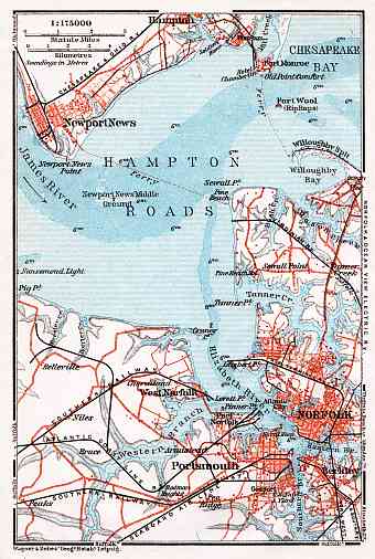 Map of the Hampton Roads, 1909