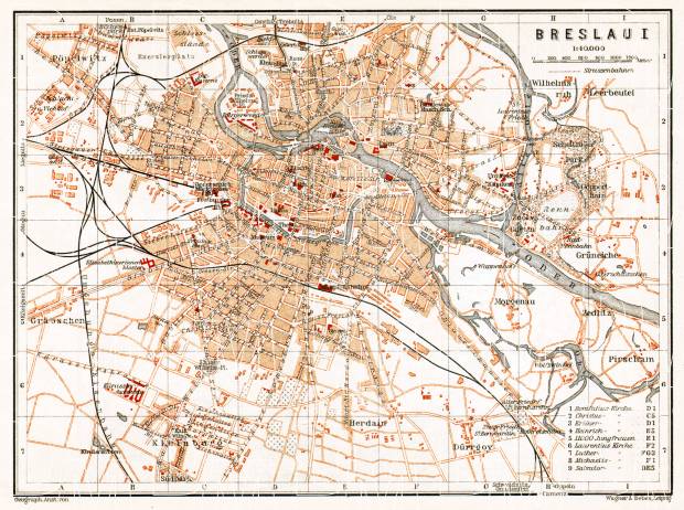 Breslau (Wrocław) city map, 1906. Use the zooming tool to explore in higher level of detail. Obtain as a quality print or high resolution image