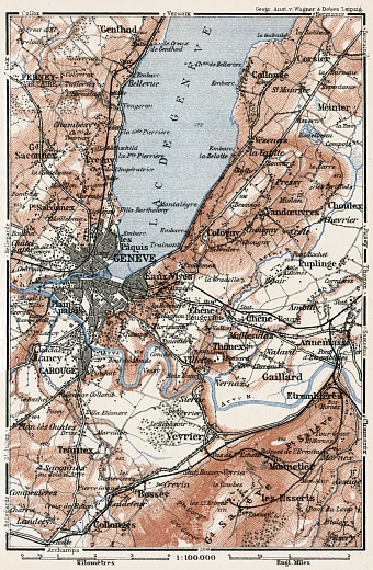 Geneva environs map, 1909