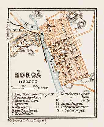 Borgå (Porvoo) town plan, 1929