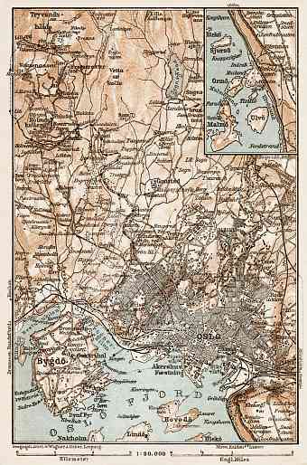 Oslo and environs map, 1931