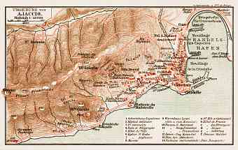 Ajaccio and environs map, 1913