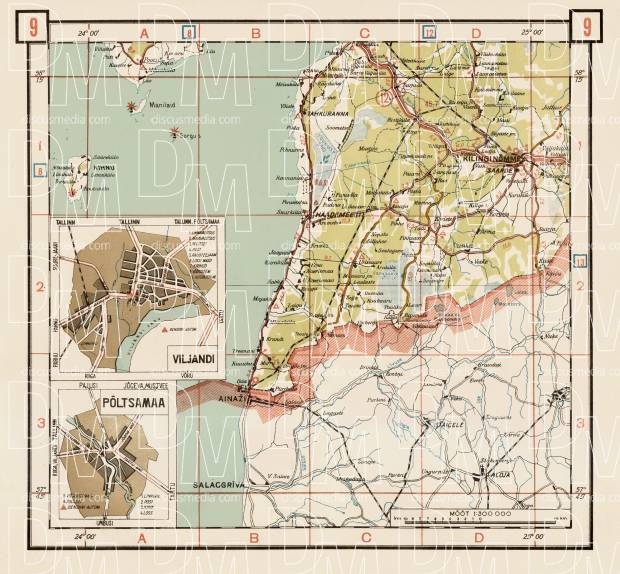 Estonian Road Map, Plate 9: Kilingi-Nõmme. 1938. Use the zooming tool to explore in higher level of detail. Obtain as a quality print or high resolution image