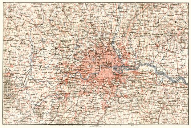 Greater London (Environs of London), 1906. Use the zooming tool to explore in higher level of detail. Obtain as a quality print or high resolution image