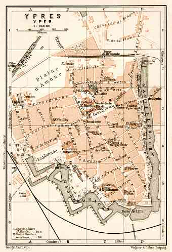 Ypres city map, 1909