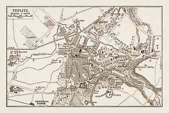 Teplitz (Teplice) city map, 1903