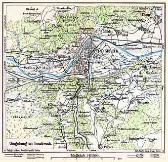 Innsbruck and environs map, 1911