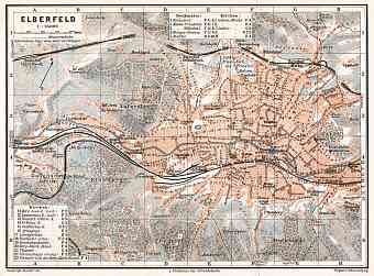 Elberfeld (now part of Wuppertal) city map, 1906