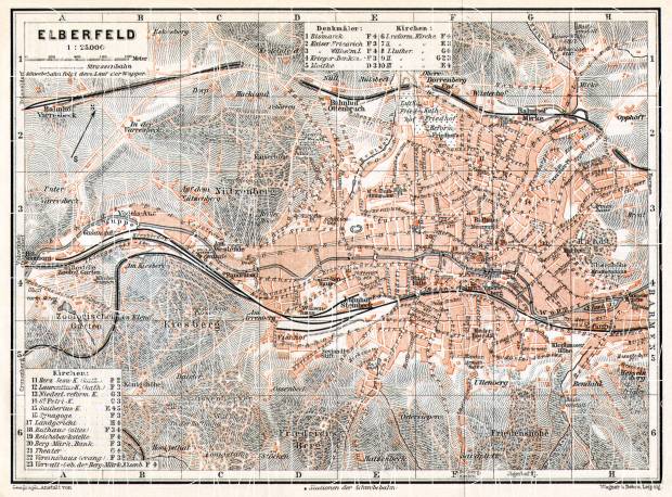 Elberfeld (now part of Wuppertal) city map, 1906. Use the zooming tool to explore in higher level of detail. Obtain as a quality print or high resolution image