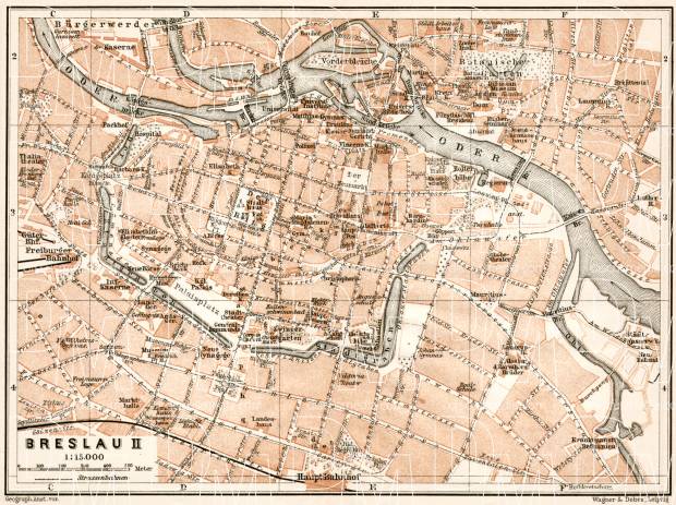 Breslau (Wrocław), central part map, 1911. Use the zooming tool to explore in higher level of detail. Obtain as a quality print or high resolution image
