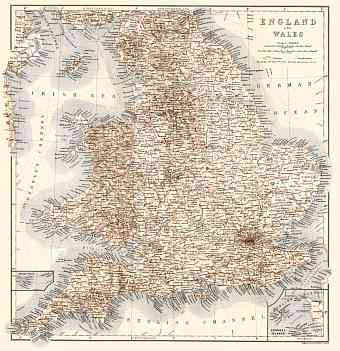 England and Wales map, 1906