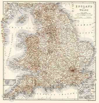 England and Wales map, 1906