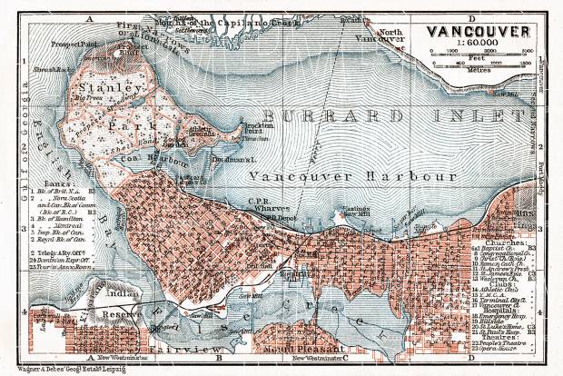 Vancouver city map, 1907. Use the zooming tool to explore in higher level of detail. Obtain as a quality print or high resolution image