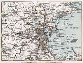 Map of the Environs of Boston, 1909