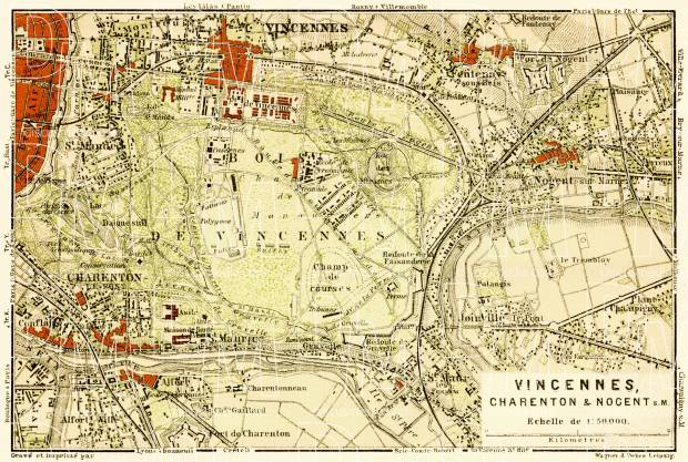 Vincennes, Charenton and Nogent-sur-Marne map, 1903. Use the zooming tool to explore in higher level of detail. Obtain as a quality print or high resolution image