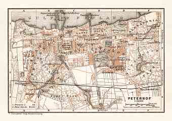 Peterhof (Петергофъ) town plan, 1914