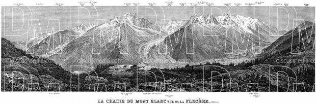 Mont Blanc panorame from Flégère, 1897. Use the zooming tool to explore in higher level of detail. Obtain as a quality print or high resolution image