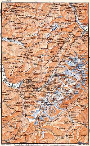 Chamonix and Sixt Valleys map, 1900