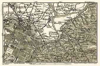 Turin (Torino), environs map, 1908