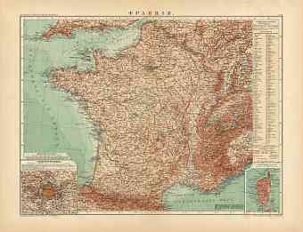 France Map (in Russian), 1910