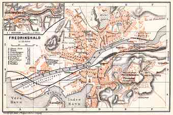Fredrikshald (Halden) town plan. Environs of Fredrikshald, 1910