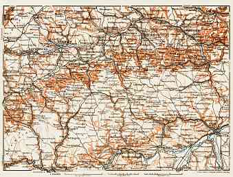 Map of the Central Swabian Jura (Mittlere Schwäbische Alb), 1909