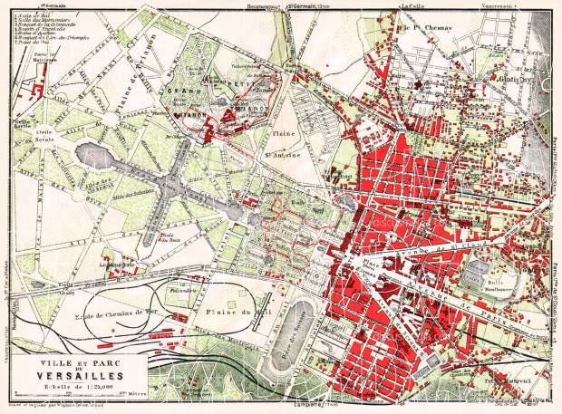 Versailles city and park map, 1931. Use the zooming tool to explore in higher level of detail. Obtain as a quality print or high resolution image