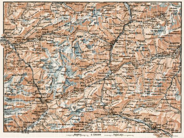 St. Gotthard environs map, 1909. Use the zooming tool to explore in higher level of detail. Obtain as a quality print or high resolution image