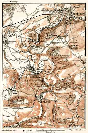 Rochefort and environs map, 1909