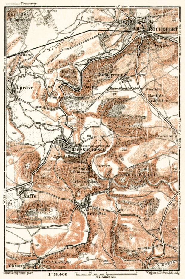Rochefort and environs map, 1909. Use the zooming tool to explore in higher level of detail. Obtain as a quality print or high resolution image