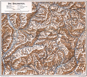 Dolomite Alps (Die Dolomiten). General map, 1911