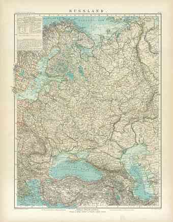 European Russia Map, 1905