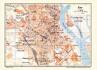 Kiev (Киев, Київ, Kyiv) city map, 1928