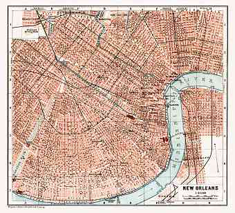 New Orleans city map, 1909