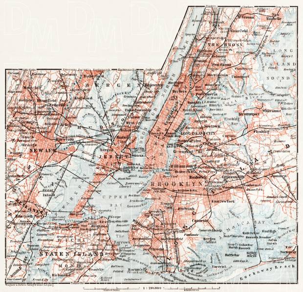 Map of the Nearer Environs of New York, 1909. Use the zooming tool to explore in higher level of detail. Obtain as a quality print or high resolution image