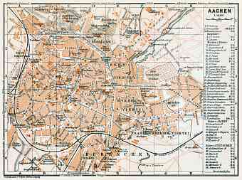 Aachen city map, 1906