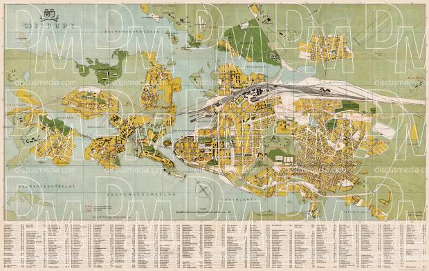 Viipuri (Vyborg) city map, 1935. Use the zooming tool to explore in higher level of detail. Obtain as a quality print or high resolution image