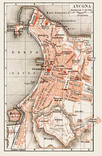 Ancona city map, 1903