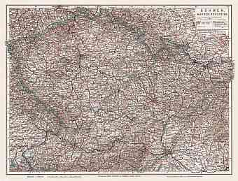 Czech Republic on the general map of Bohemia, Moravia and Silesia, 1913