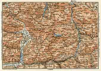 Königssee and environs, Salzach River and Salzach Valley area map, 1906