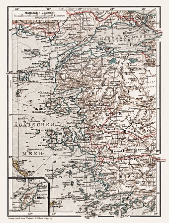 Lesser Asia (Asia Minor or Anatolia) map, 1905