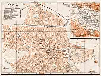 Sofia (София) city map, 1914